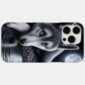 Coques Case-Mate iPhone Loup blanc sous le clair de lune (Verso (horizontal))