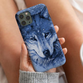 Coques Case-Mate iPhone Loup céleste mignon fille bleue personnalisée