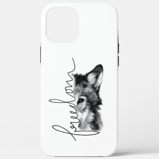 Coques Case-Mate iPhone Loup de la liberté Minimal Line Art - (Verso)