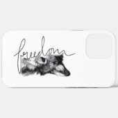 Coques Case-Mate iPhone Loup de la liberté Minimal Line Art - (Verso (horizontal))