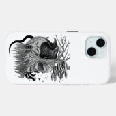 Coques Case-Mate iPhone Loup et corbeau avec crâne (Verso (horizontal))