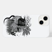 Coques Case-Mate iPhone Loup et corbeau avec crâne (Verso (horizontal))