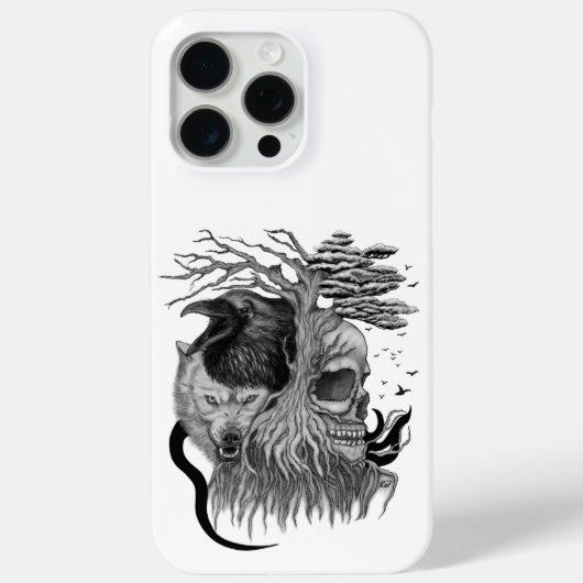 Coques Case-Mate iPhone Loup et corbeau avec crâne (Verso)