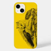 Coques Case-Mate iPhone Loup et corbeau noir et jaune (Verso)