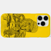 Coques Case-Mate iPhone Loup et corbeau noir et jaune (Verso (horizontal))