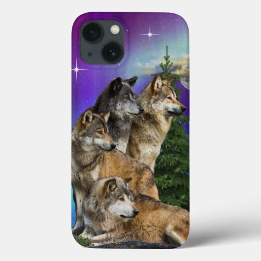 Coques Case-Mate iPhone loup et lune (Verso)