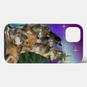 Coques Case-Mate iPhone loup et lune (Verso (horizontal))