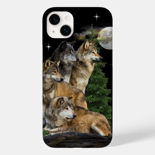 Coques Case-Mate iPhone Loup et lune (Verso)