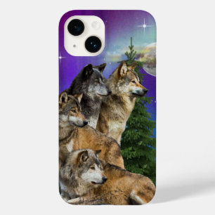 Coque Pour iPhone 14 Loup et Lune