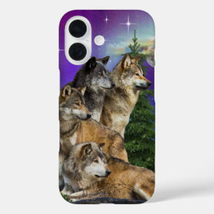 Coques iPhone 16 loup et lune