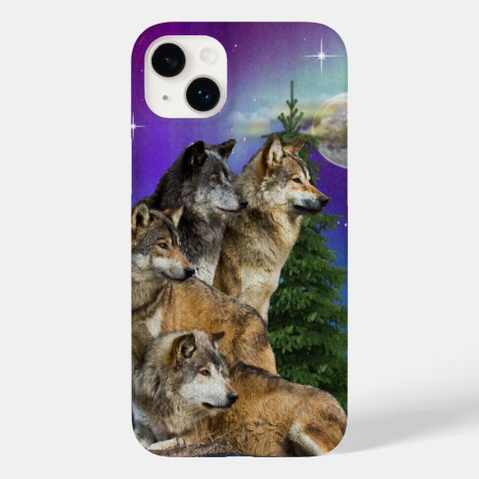 Coques Case-Mate iPhone Loup et lune (Verso)