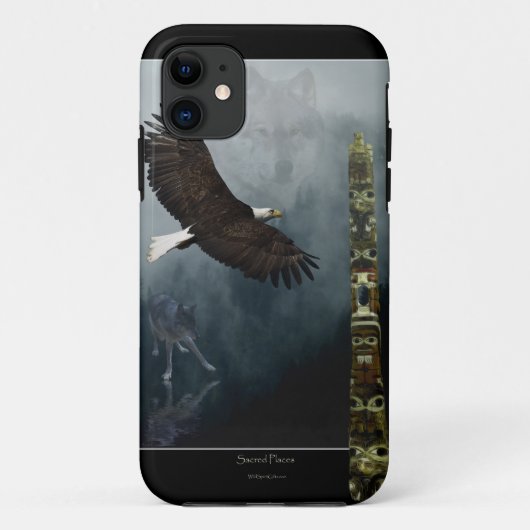 Coques Case-Mate iPhone Loup gris, aigle et totem haïda Pole Art autochton (Dos)