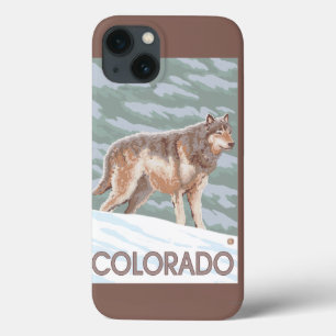 Etui iPhone 13 Loup gris StandingColorado