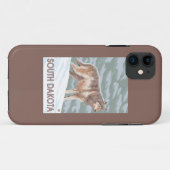Coques Case-Mate iPhone Loup gris StandingSouth Dakota (Dos (Horizontal))