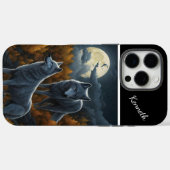 Coques Case-Mate iPhone Loup hurlant dans la nuit Lune (Verso (horizontal))