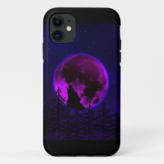 COQUES Case-Mate iPhone LOUP HURLANT LUNE MAGENTA (Dos)