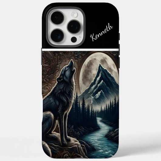 Coques Case-Mate iPhone Loup hurlant sous le clair de lune (Verso)