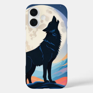 Coques iPhone 16 Loup hurlant Sur La Lune