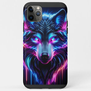 Case-Mate iPhone Case Loup Néon Yeux Brûlants Animal Futuriste Cyberpunk