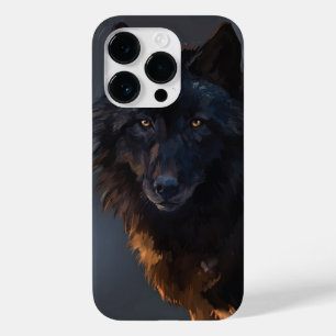 Coque Pour iPhone 14 Pro Loup noir
