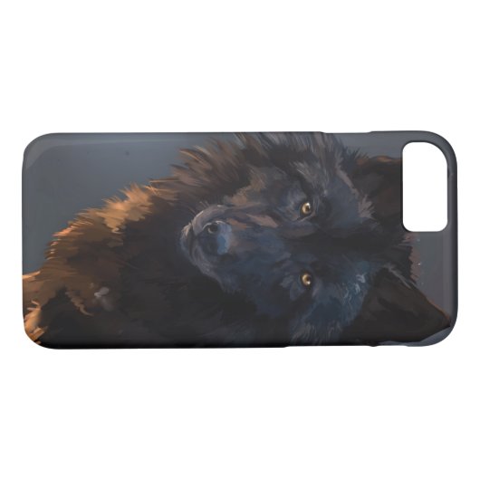 Coques Case-Mate iPhone Loup noir (Dos (Horizontal))