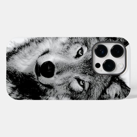 Coques Case-Mate iPhone Loup noir et blanc (Verso (horizontal))