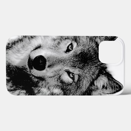 Coques Case-Mate iPhone Loup noir et blanc (Verso (horizontal))