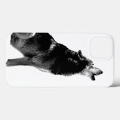 Coques Case-Mate iPhone Loup noir et blanc hurle à la lune (Verso (horizontal))