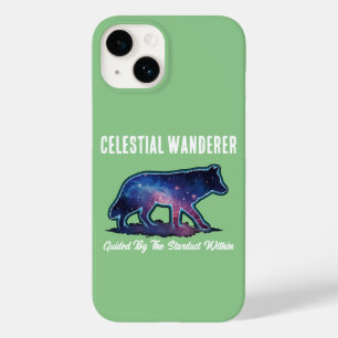 Coque Pour iPhone 14 Loup solitaire silhouette de galaxie