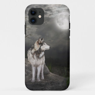 Coque Case-Mate Pour iPhone Loup sous une pleine lune