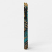 Coques Case-Mate iPhone Loup Turquoise et Or (Dos/Gauche)