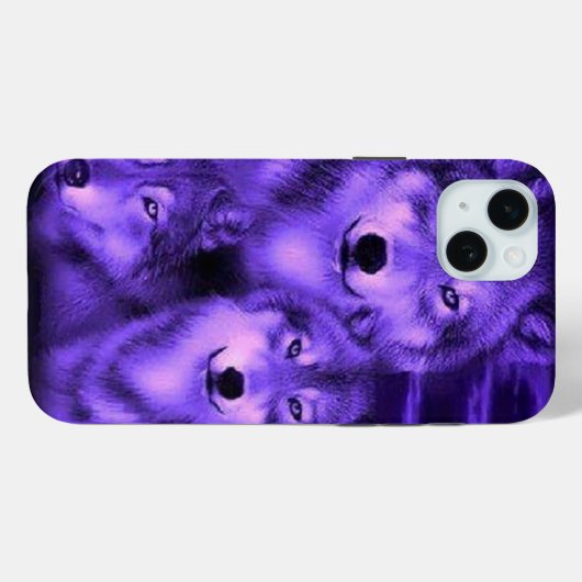 Coques Case-Mate iPhone Loups mauve mystique - Conception graphique audaci (Verso (horizontal))