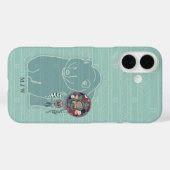 Coques Case-Mate iPhone L'ours en Turquoise, amérindienne monogramme (Verso (horizontal))