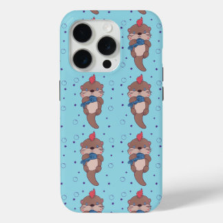 Coque iPhone 15 Pro Loutre de mer punk rock avec poisson | Art animal