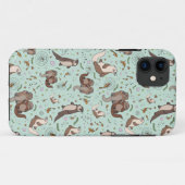 Coques Case-Mate iPhone Loutres en bleu (Dos (Horizontal))