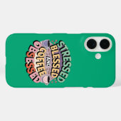 Coques Case-Mate iPhone Louveur de café : Stressé béni et café observé (Verso (horizontal))