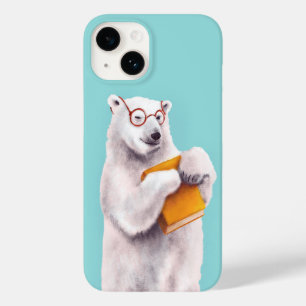 Coque Pour iPhone 14 Louveur de livre intelligent d'ours blancs