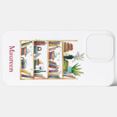 Coques Case-Mate iPhone Louveur de livres de bibliothèque personnalisée (Verso (horizontal))