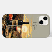 Coques Case-Mate iPhone Louveur de vin Monogramme personnalisé (Verso (horizontal))