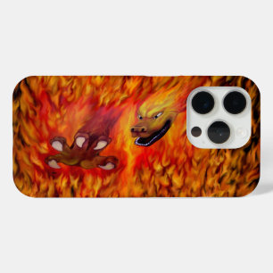 Coque iPhone 15 Pro Louvre rouge dragon