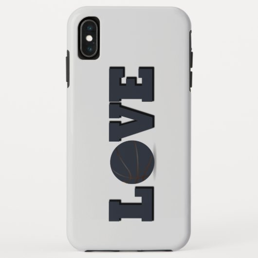 Coques Case-Mate iPhone Love basket-ball avec balle bleue (Dos)
