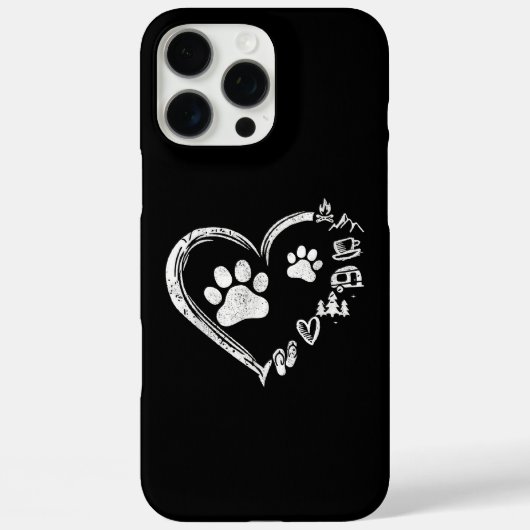 Coques Case-Mate iPhone Love Camping Chien Empreinte de patte Heart Flip F (Verso)