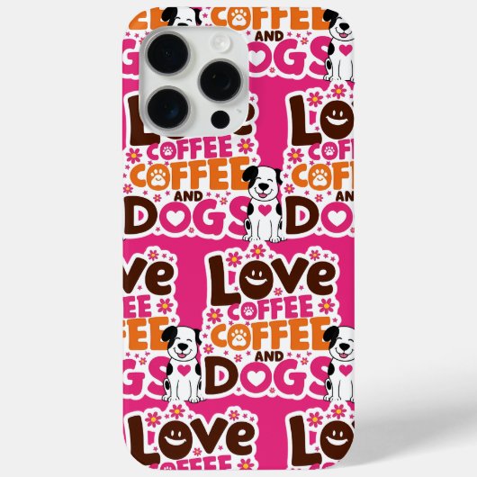 Coques Case-Mate iPhone Love Coffe and Dogs (Verso)