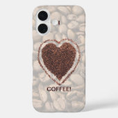 Coques Case-Mate iPhone Love Coffee Heart Coffee Beans iPhone 16 (Verso)