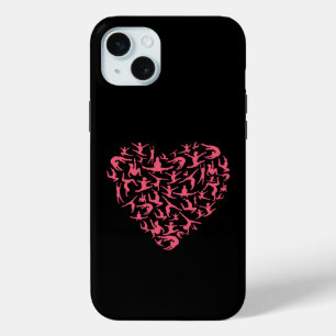 Coque iPhone 15 Mini Love Girls Gymnastique - Silhouette Heart