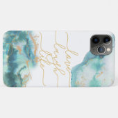 Coques Case-Mate iPhone Love Laugh Vie Turquoise Aquarelle Crystal Agate (Dos (Horizontal))