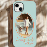 Coque Pour iPhone 14 Plus Love Life with You Mint Orange Oval Photo encadrée<br><div class="desc">Coque iphone moderne simple avec photo et texte manuscrit, "aimer la vie avec vous". Le modèle photo est configuré pour afficher votre photo dans une forme ovale et encadrée. Le capot téléphonique est imprimé en menthe et en orange - bien que vous soyez invité à modifier n'importe quelle ou toutes...</div>