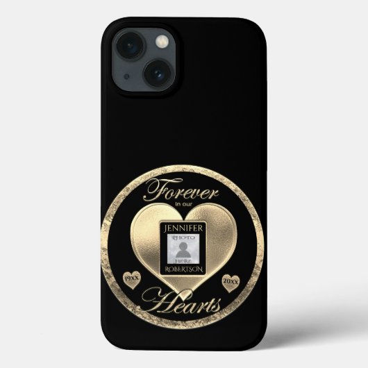 Coques Case-Mate iPhone Love Memory Photo Heart Gold (Verso)