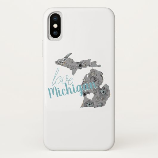 Coques Case-Mate iPhone Love Michigan Floral Rempli Silhouette (Dos)