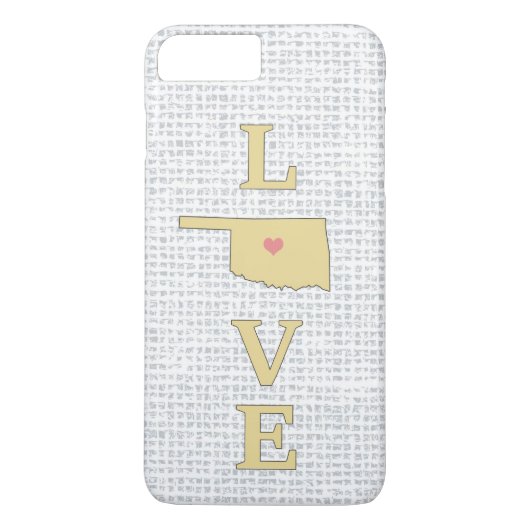 Coques Case-Mate iPhone LOVE Oklahoma State Map Coeur mobile (Dos)